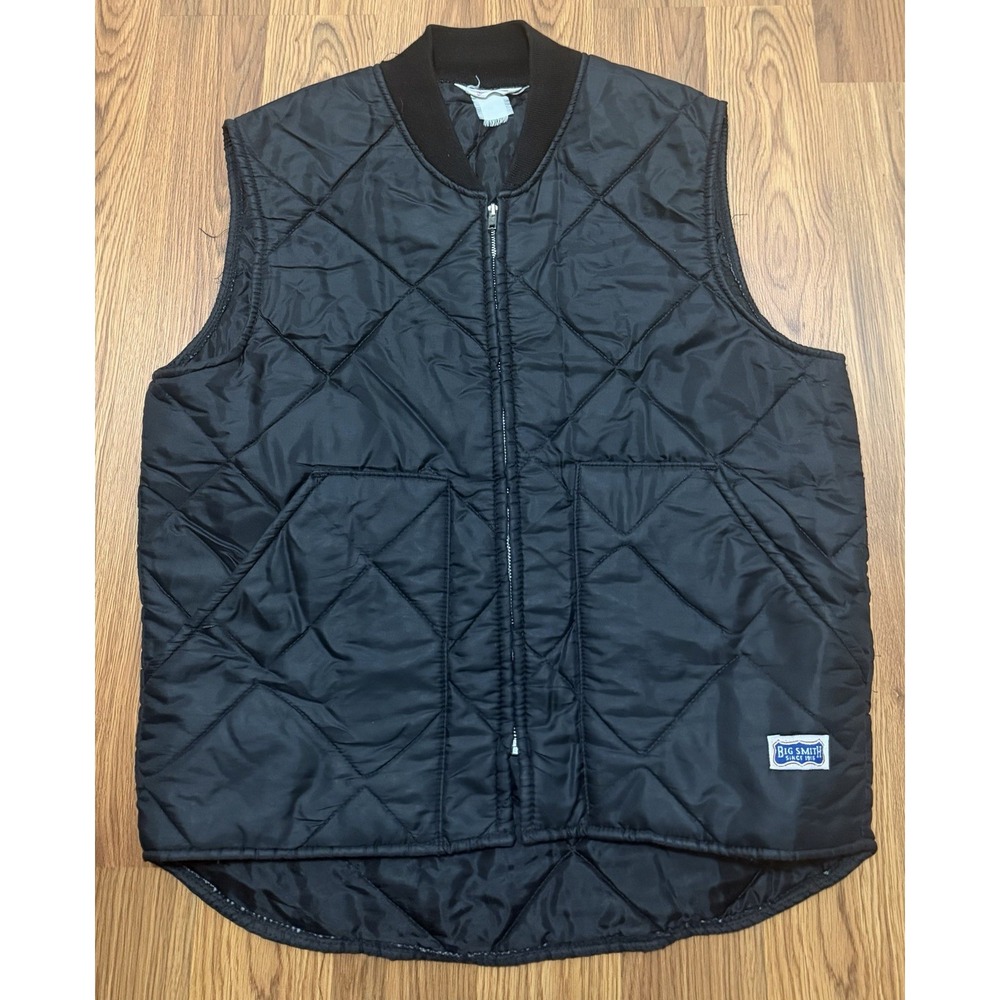 Big Smith Vest Mens Medium Quilted Insulated Workwear Full Zip Made In USA